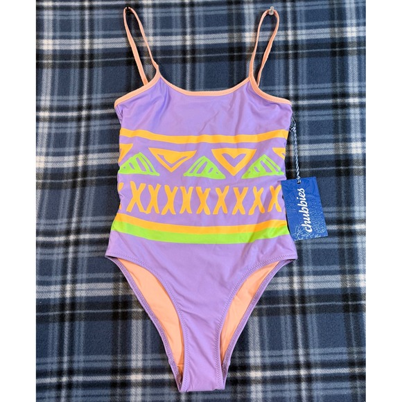 chubbies Other - Chubbies Thomas Rhett Purple Geometric One Piece Swimsuit XS 202019-011 NWT